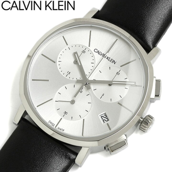 Calvin Klein Posh Silver Dial Black Leather Strap Watch for Men - K8Q371C6 Buy Now By Calvin Klein