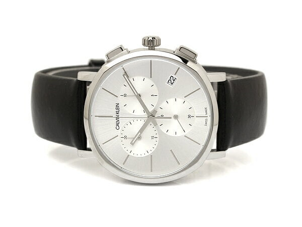 Calvin Klein Posh Silver Dial Black Leather Strap Watch for Men - K8Q371C6 Buy Now By Calvin Klein