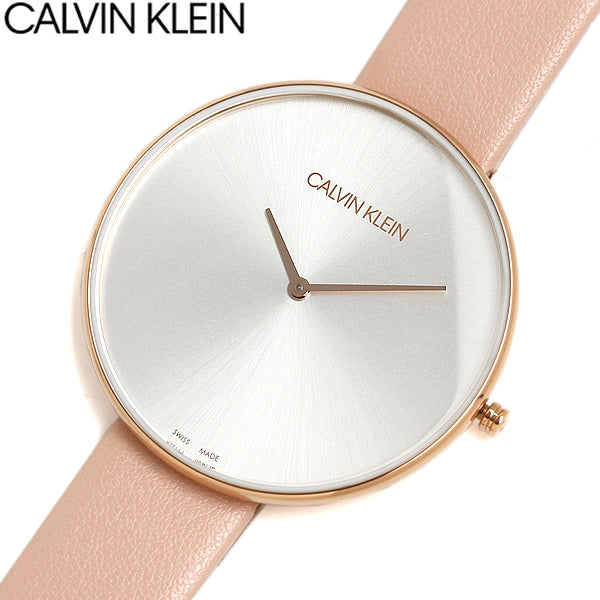 Calvin Klein Full Moon Silver Dial Pink Leather Stap Watch for Women - K8Y236Z6 Buy Now By Calvin Klein