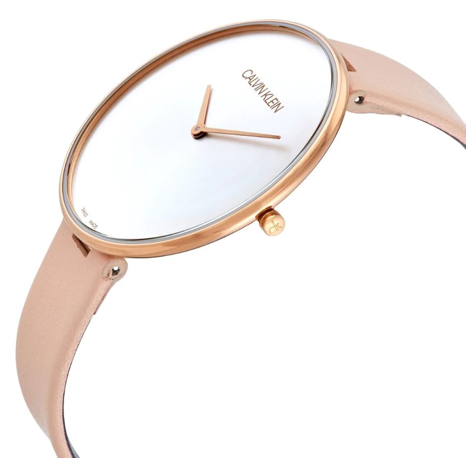 Calvin Klein Full Moon Silver Dial Pink Leather Stap Watch for Women - K8Y236Z6 Buy Now By Calvin Klein