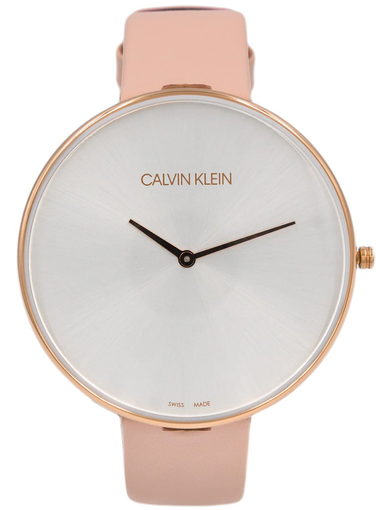 Calvin Klein Full Moon Silver Dial Pink Leather Stap Watch for Women - K8Y236Z6 Buy Now By Calvin Klein