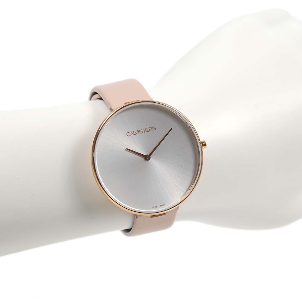 Calvin Klein Full Moon Silver Dial Pink Leather Stap Watch for Women - K8Y236Z6 Buy Now By Calvin Klein