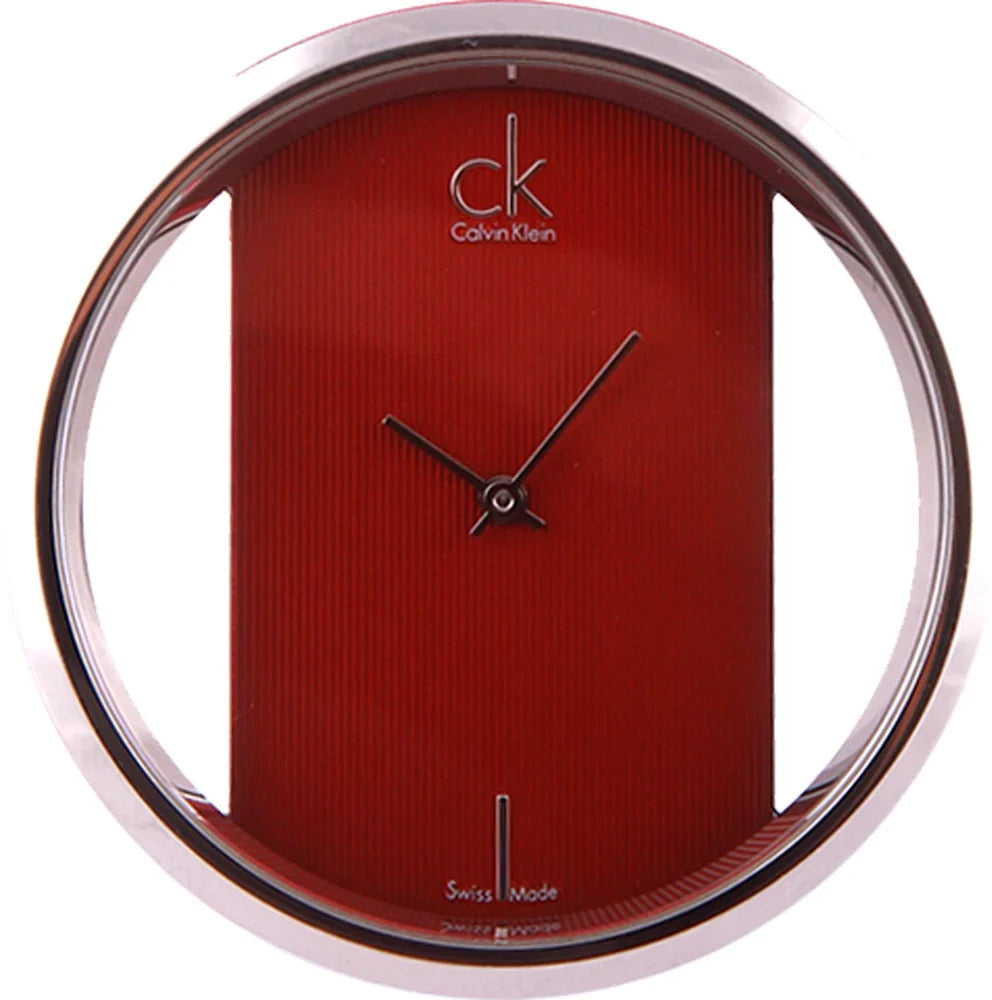 Calvin Klein Glam Transparent Dial Red Leather Strap Watch for Women - K9423144 Buy Now By Calvin Klein