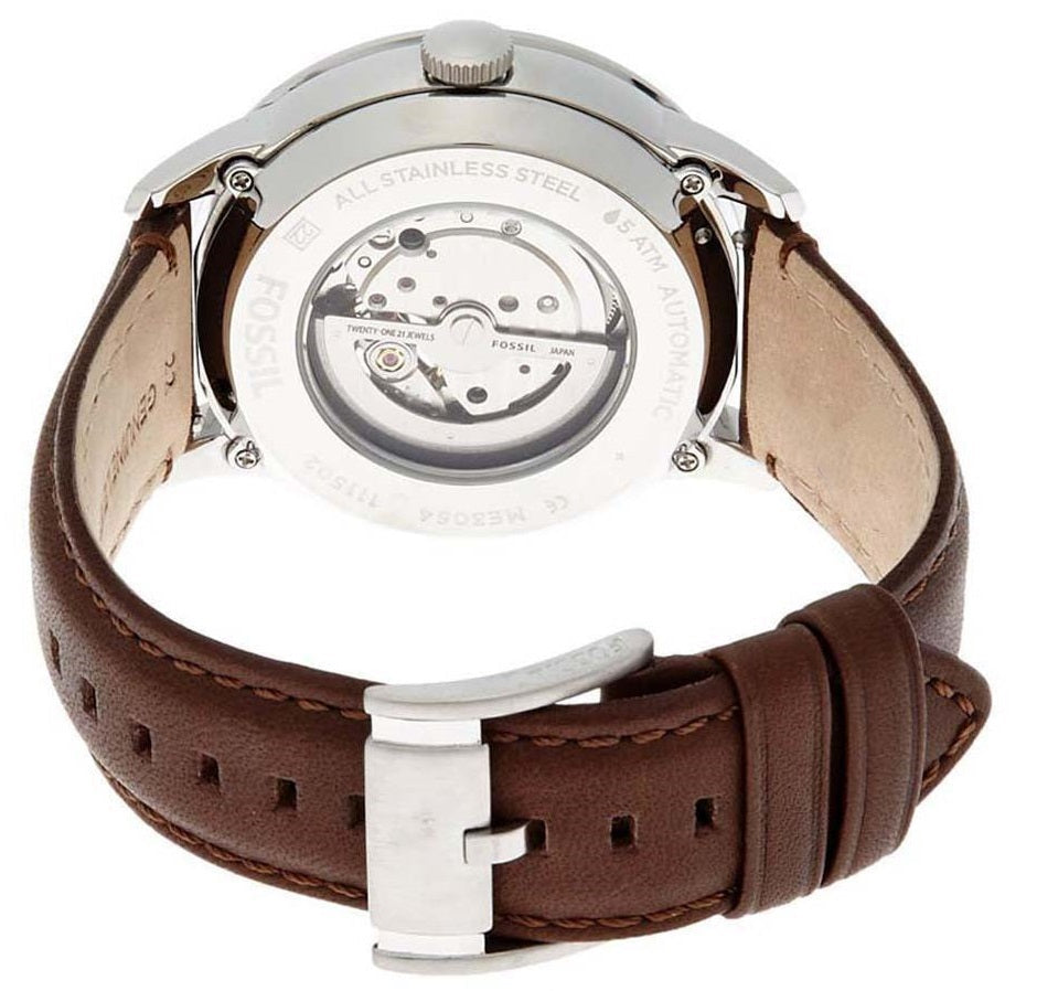 Fossil Pilot 54 Automatic Cream Dial Brown Leather Strap Watch for Men - ME3119 Buy Now By Fossil