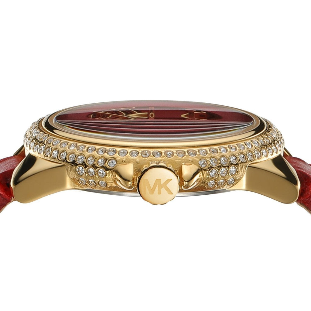 Michael Kors Camille Three-Hand Red Dial Red Leather Strap Watch for Women - MK4750 Buy Now By Michael Kors