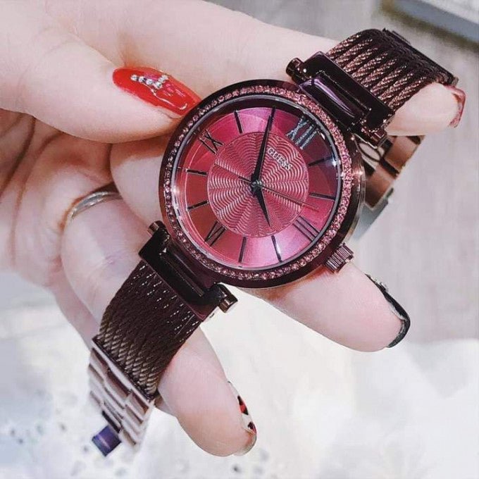 Guess Soho Pink Dial Pink Mesh Bracelet Watch For Women - W0638L6 Buy Now By Guess
