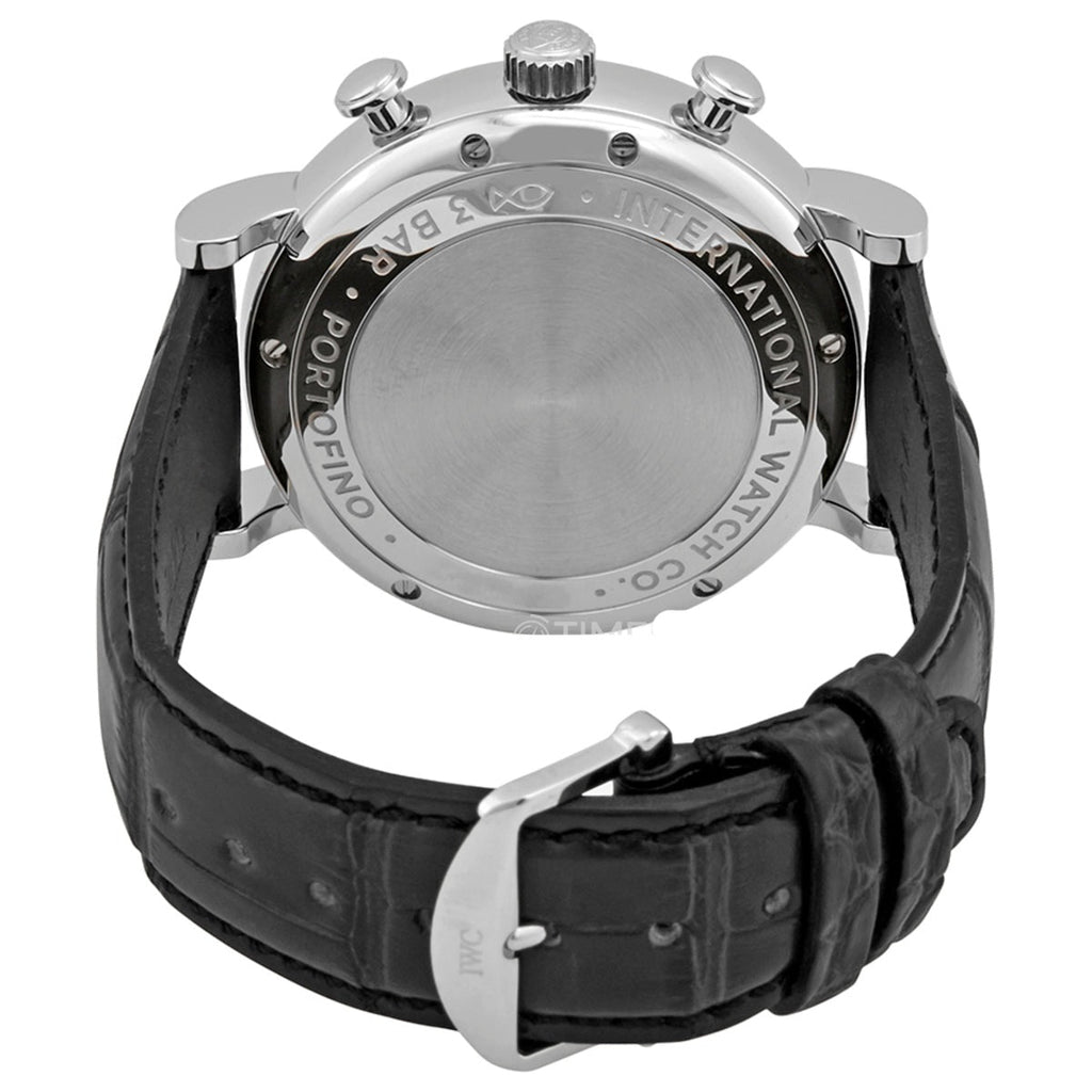 IWC Portofino Chronograph Black Dial Black Leather Strap Watch for Men - IW391029 Buy Now By IWC