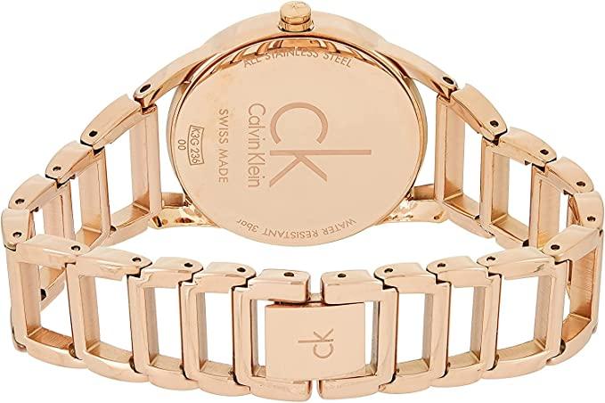 Calvin Klein Stately White Dial Gold Steel Strap Watch for Women - K3G2362W Buy Now By Calvin Klein