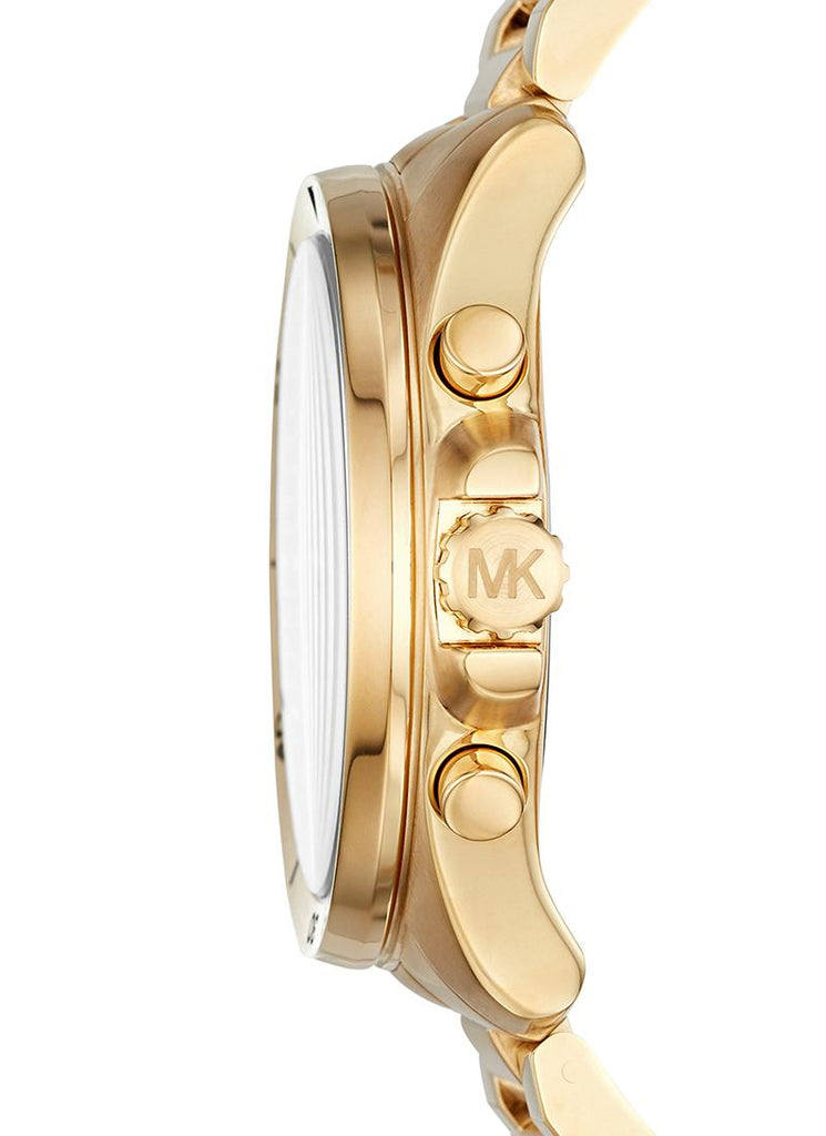 Michael Kors Brecken Chronograph Quartz Black Dial Gold Steel Strap Watch For Men - MK8481 Buy Now By Michael Kors