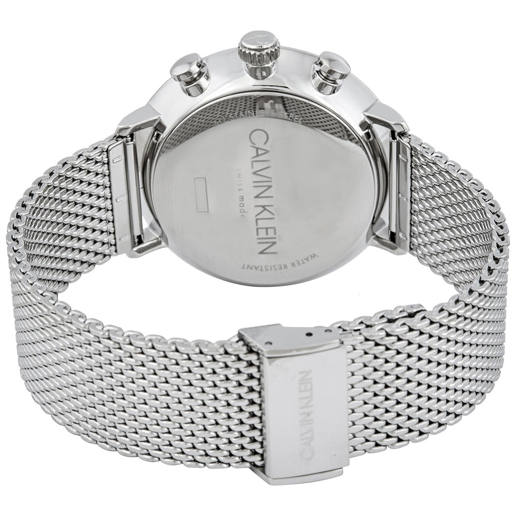 Calvin Klein High Noon Chronograph Black Dial Silver Mesh Bracelet Watch for Men - K8M27121 Buy Now By Calvin Klein