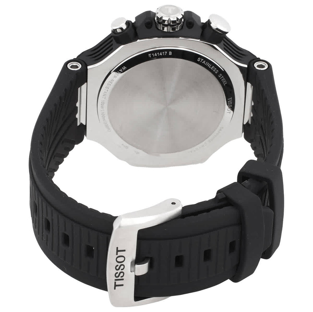 Tissot T Race Chronograph White Dial Black Rubber Strap Watch For Men - T141.417.17.011.00 Buy Now By Tissot