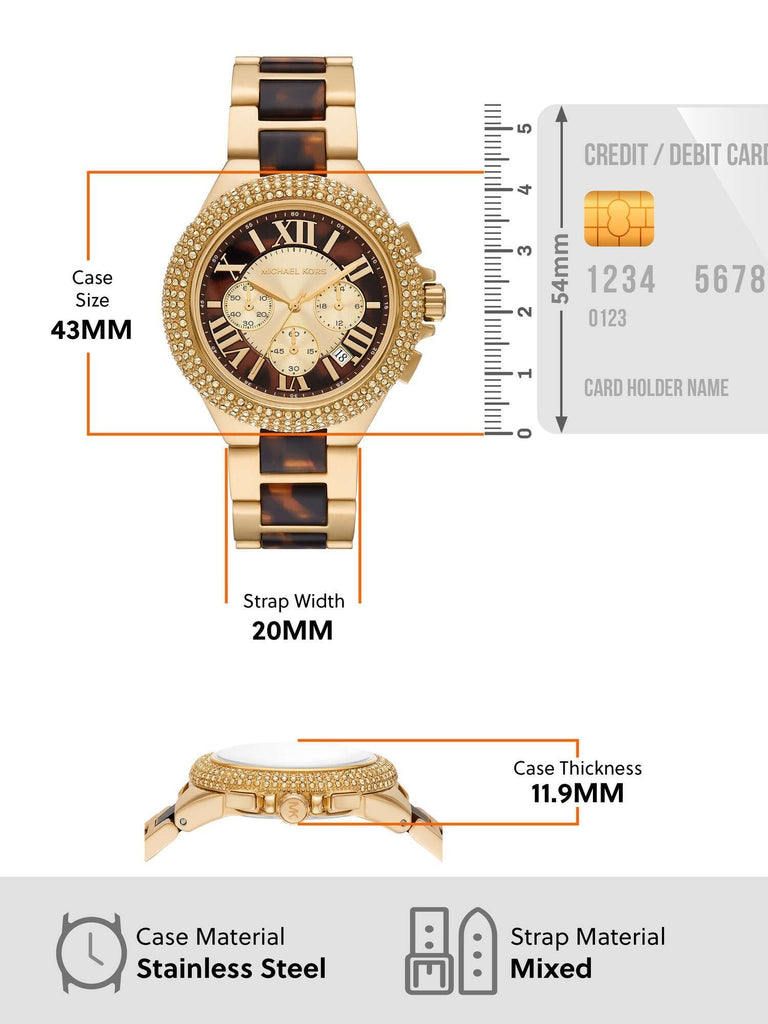 Michael Kors Camille Chronograph Brown Dial Two Tone Steel Strap Watch For Women - MK7269 Buy Now By Michael Kors