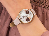 Fossil Jacqueline Three Hand Mother of Pearl Dial Pink Leather Strap Watch for Women - ES4671 Buy Now By Fossil