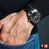 Tissot Gentleman Powermatic 80 Silicium Black Dial Black Leather Strap Watch For Men - T127.407.16.051.00 Buy Now By Tissot
