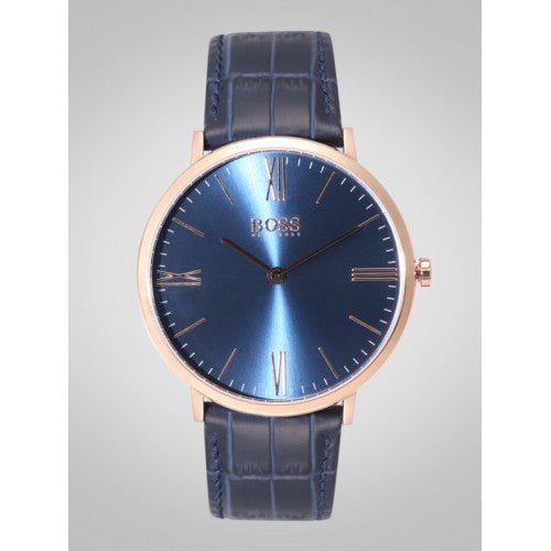 Hugo Boss Jackson Blue Dial Black Leather Strap Watch for Men - 1513371 Buy Now By Hugo Boss