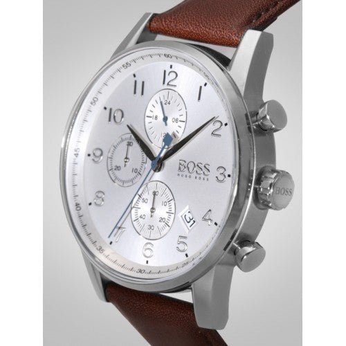 Hugo Boss Navigator White Dial Brown Leather Strap Watch for Men - 1513495 Buy Now By Hugo Boss