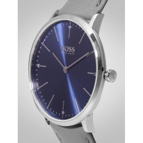 Hugo Boss Horizon Blue Dial Grey Leather Strap Watch for Men - 1513539 Buy Now By Hugo Boss