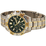 Fossil Garrett Chronograph Green Dial Two Tone Steel Strap Watch for Men - FS5622 Buy Now By Fossil