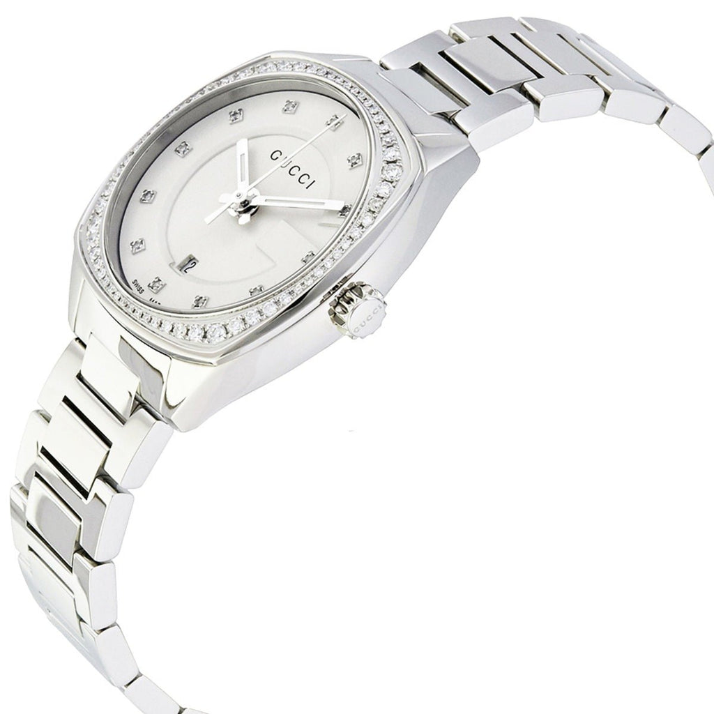 Gucci GG2570 Diamonds Silver Dial Silver Steel Strap Watch For Women - YA142505 Buy Now By Gucci