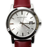 Burberry The City Silver Dial Red Leather Strap Watch for Women - BU9129 Buy Now By Burberry