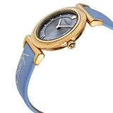 Versace V-Motif Grey Dial Blue Leather Strap Watch for Women - VERE00318 Buy Now By Versace