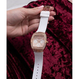 Guess Raven Diamonds Rose Gold Dial White Silicone Strap Watch for Women - GW0105L3 Buy Now By Guess