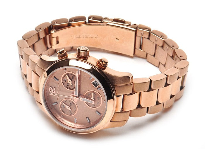 Michael Kors Runway Chronograph Rose Gold Dial Rose Gold Steel Strap Watch for Women - MK5430 Buy Now By Michael Kors