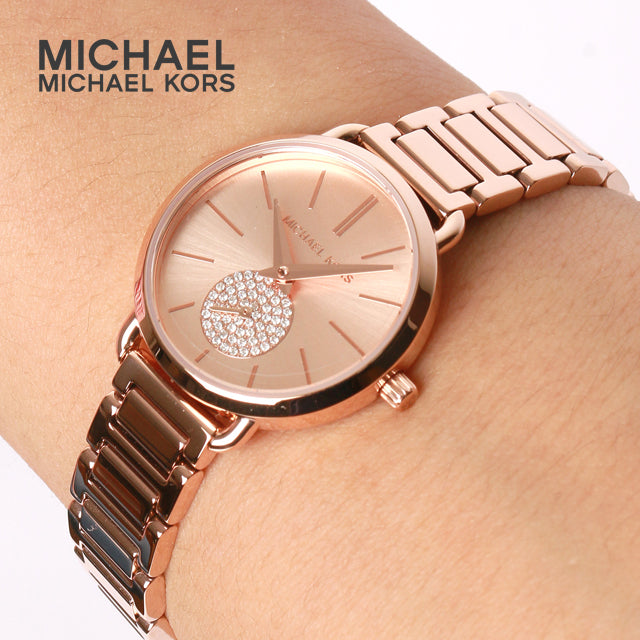 Michael Kors Portia Analog Quartz Rose Gold Dial Rose Gold Steel Strap Watch For Women - MK3839 Buy Now By Michael Kors