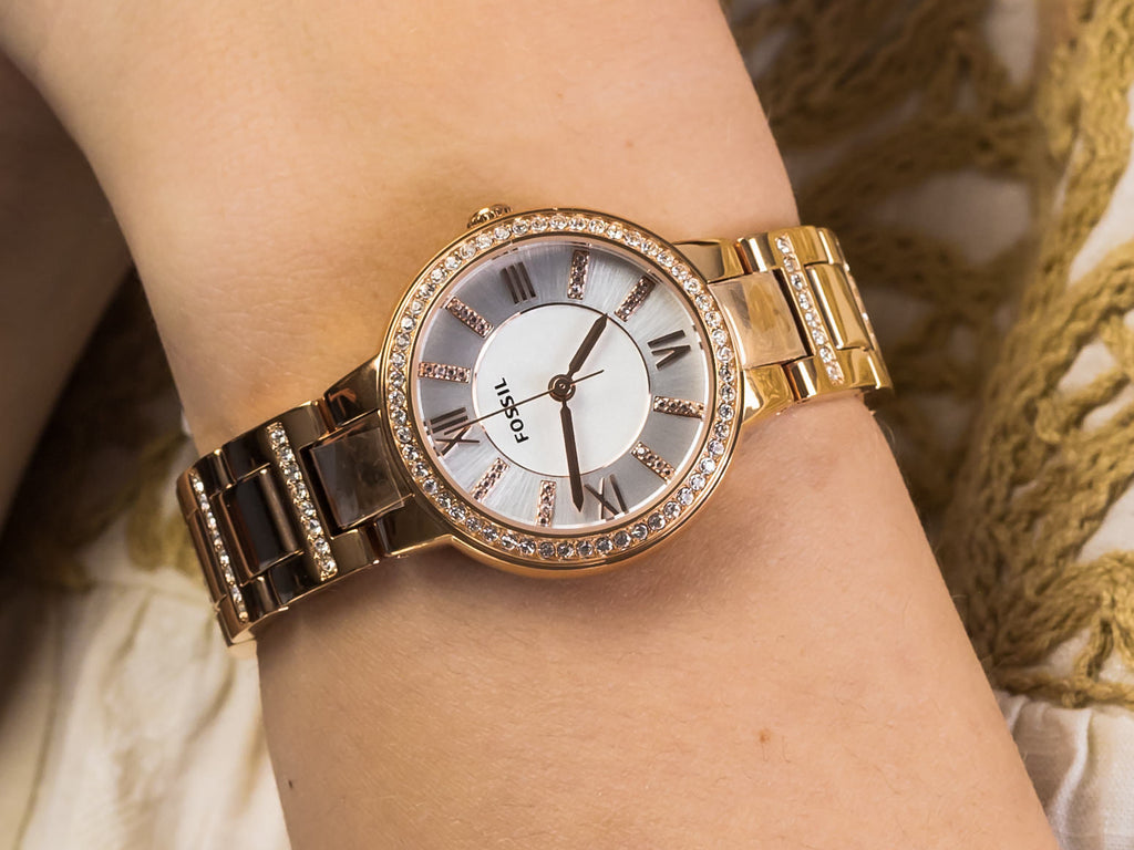 Fossil Virginia White Dial Rose Gold Steel Strap Watch for Women - ES3284 Buy Now By Fossil
