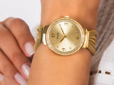 Guess Chiffon Gold Dial Gold Mesh Bracelet Watch For Women - W1083L2 Buy Now By Guess