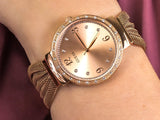 Guess Chiffon Rose Gold Dial Mesh Bracelet Watch For Women - W1083L3 Buy Now By Guess