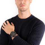 Diesel Mr Daddy Chronograph Blue Dial Brown Leather Strap Watch For Men - DZ7314 Buy Now By Diesel