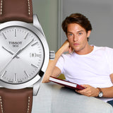 Tissot Gentleman Silver Dial Brown Leather Strap Watch For Men - T127.410.16.031.00 Buy Now By Tissot