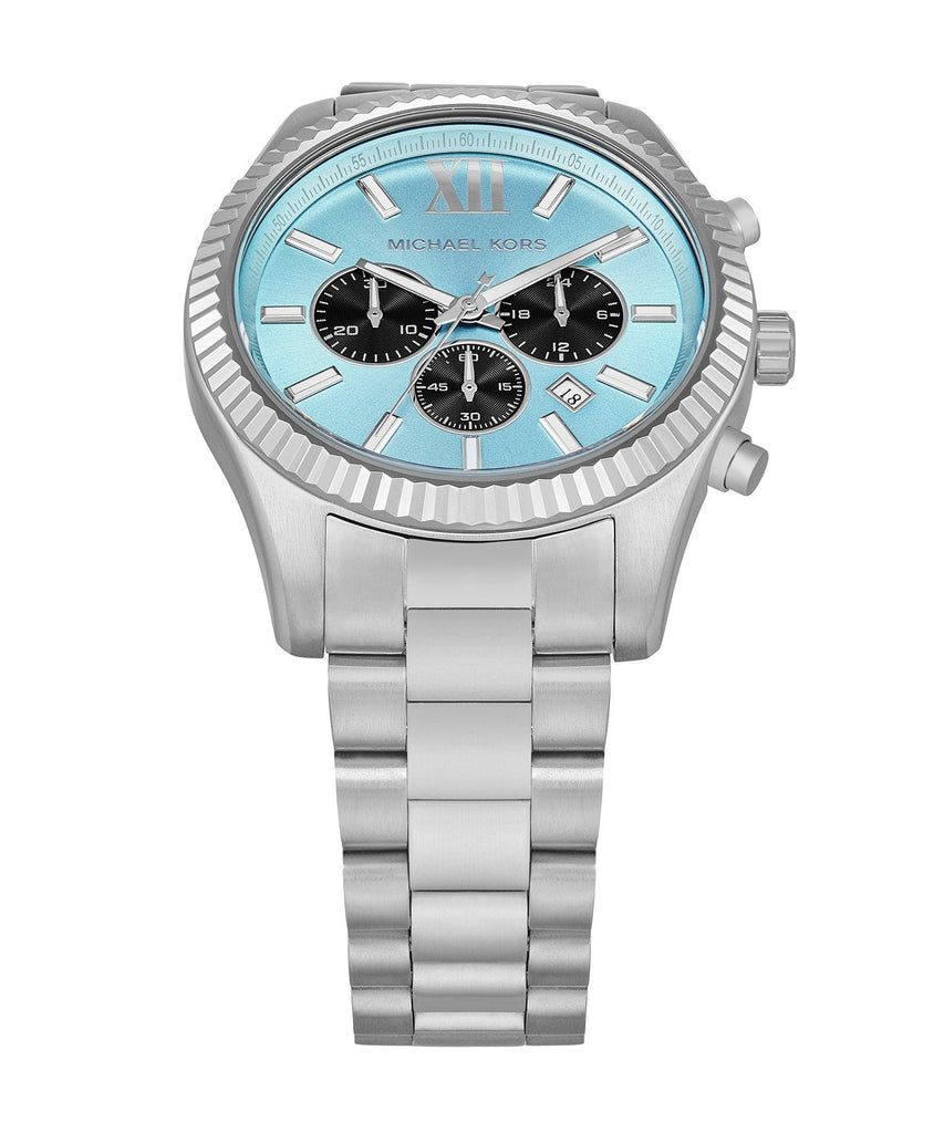 Michael Kors Lexington Chronograph Blue Dial Silver Steel Strap Watch for Men - MK9165 Buy Now By Michael Kors