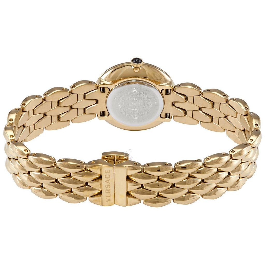 Versace V Flare Diamonds Silver Dial Gold Steel Strap Watch for Women - VEBN00918 Buy Now By Versace