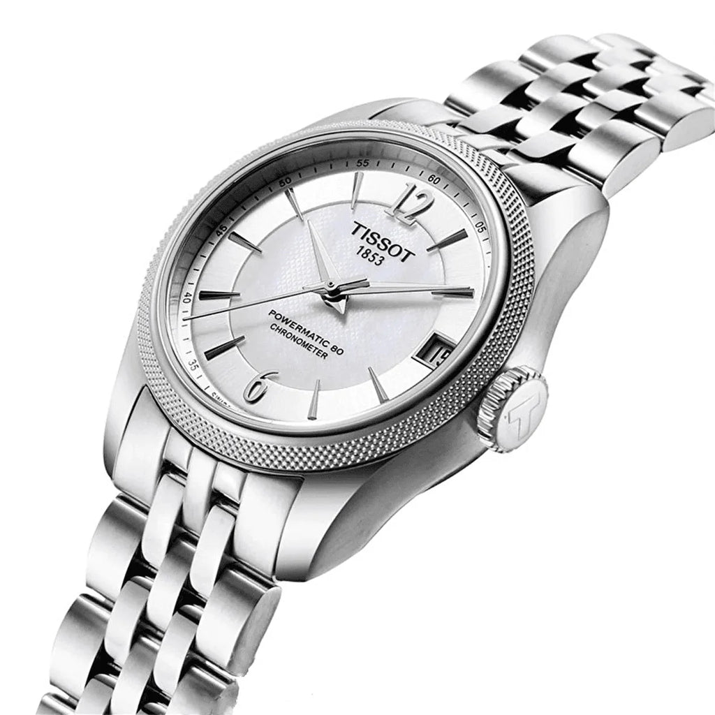 Tissot Ballade Powermatic 80 Automatic Mother of Pearl Dial Silver Steel Strap Watch For Women - T108.208.11.117.00 Buy Now By Tissot