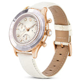 Swarovski Octea Chrono Crystals White Dial White Leather Strap Watch for Women - 5671150 Buy Now By Swarovski