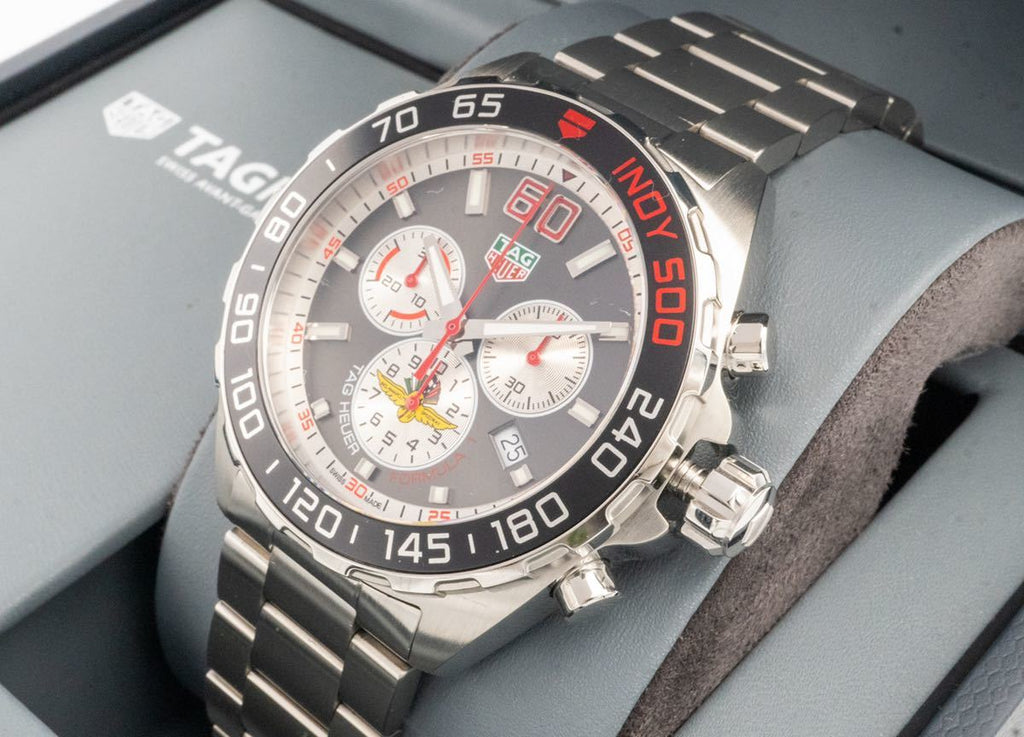 Tag Heuer Formula 1 Indy 500 Special Edition Black Dial Silver Steel Strap Watch for Men - CAZ101V.BA0842 Buy Now By Tag Heuer