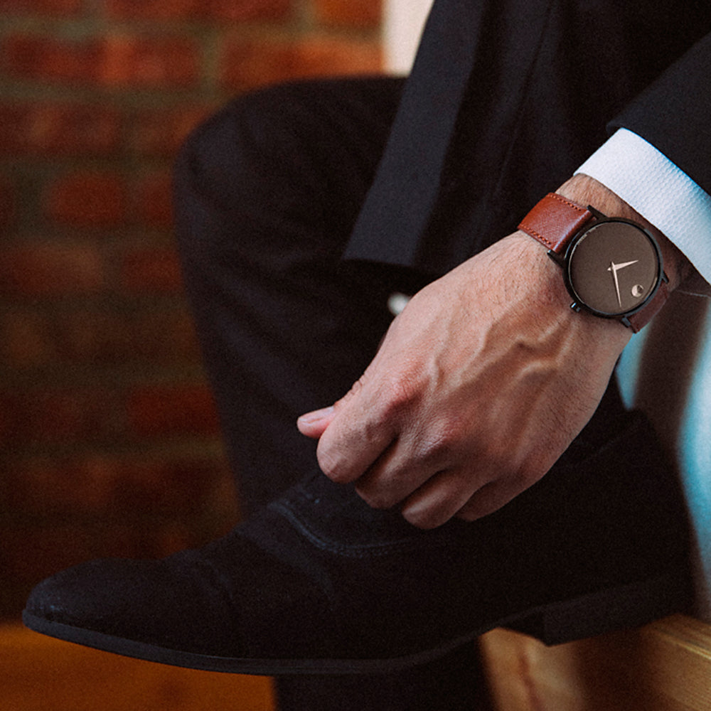 Movado Museum Classic Black Dial Brown Leather Strap Watch for Men - 0607198 Buy Now By Movado