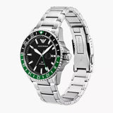 Emporio Armani Sea Explorer GMT Quartz Black Dial Silver Steel Strap Watch For Men - AR11589 Buy Now By Emporio Armani