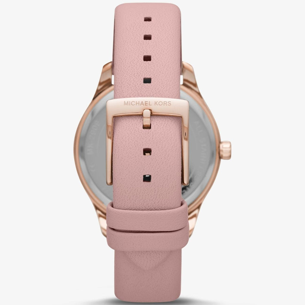 Michael Kors Layton Three-Hand White Dial Pink Leather Strap Watch for Women - MK2909 Buy Now By Michael Kors