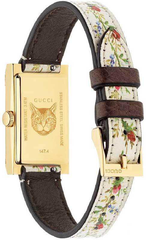 Gucci G-Frame Floral Mother of Pearl Dial White Leather Strap Watch For Women - YA147407 Buy Now By Gucci
