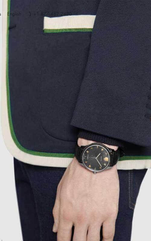 Gucci G Timeless Automatic Blue Dial Black Leather Strap Watch For Men - YA126347 Buy Now By Gucci