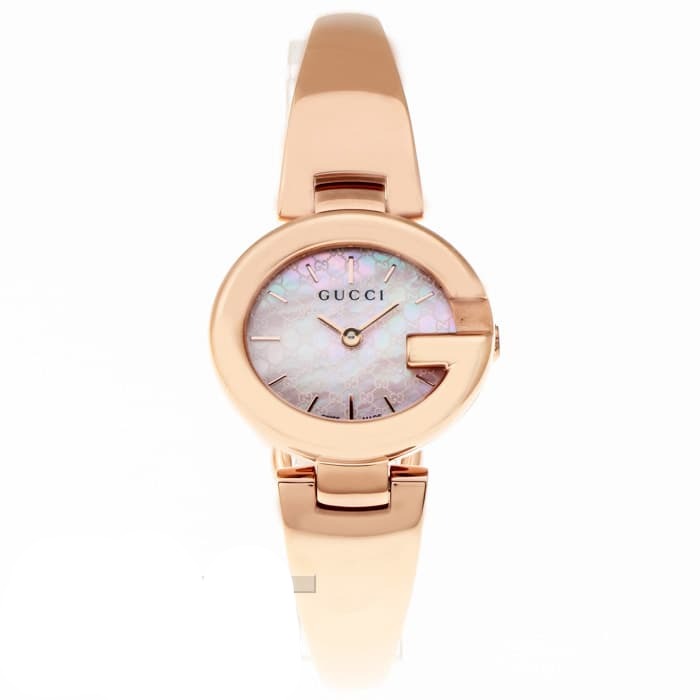 Gucci Guccisima Quartz Mother of Pearl White Dial Rose Gold Steel Strap Watch for Women - YA134512 Buy Now By Gucci