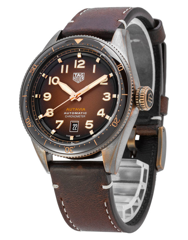 Tag Heuer Autavia Brown Dial Brown Leather Strap Watch for Men - WBE5191.FC8276 Buy Now By Tag Heuer
