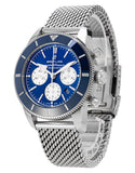 Breitling Superocean Heritage B01 Chronograph 44 Blue Dial Silver Mesh Bracelet Watch for Men - AB0162161C1A1 Buy Now By Breitling