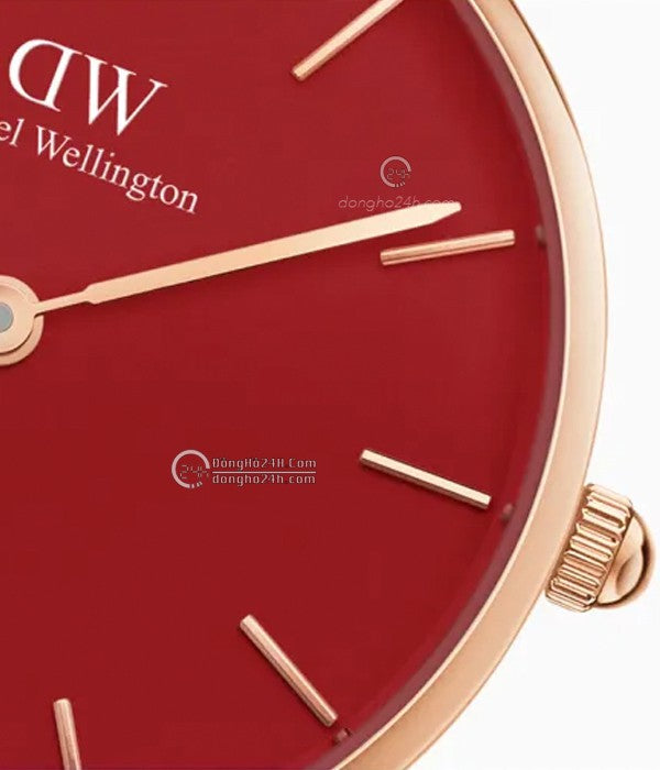 Daniel Wellington Petite Suffolk Red Dial Red Leather Strap Watch For Women - DW00100404 Buy Now By Daniel Wellington