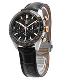 Tag Heuer Carrera Chronograph Black Dial Black Leather Strap Watch for Men - CBN2A5A.FC6481 Buy Now By Tag Heuer