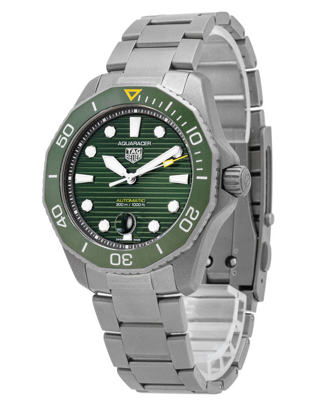 Tag Heuer Aquaracer Professional 300 Automatic Green Dial Silver Steel Strap Watch for Men - WBP208B.BF0631 Buy Now By Tag Heuer