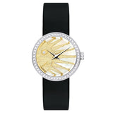 Dior La D De Dior Dior Rose Céleste Diamonds Mother of Pearl Dial Black Leather Strap Watch for Women - CD04711X1001 0000 Buy Now By Dior